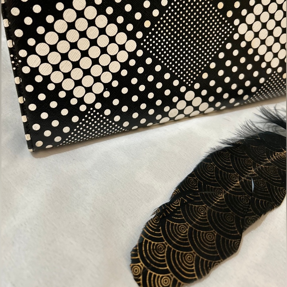 Anne Klein Black and Ivory Geometric Women's Wallet - Picture 12 of 13